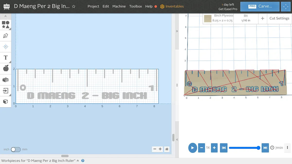 D Maeng Per 2 Big Inch Ruler - image 1