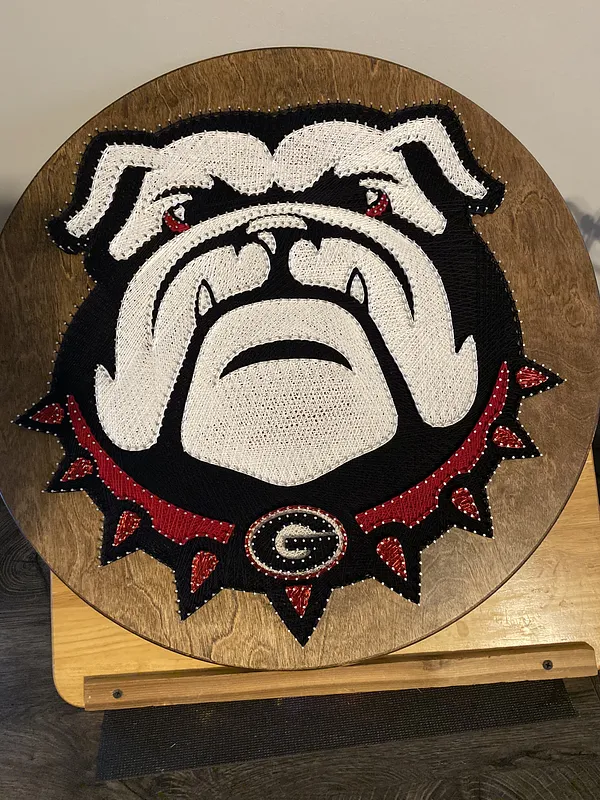 22" UGA Bulldog Round - String Art - image 1
