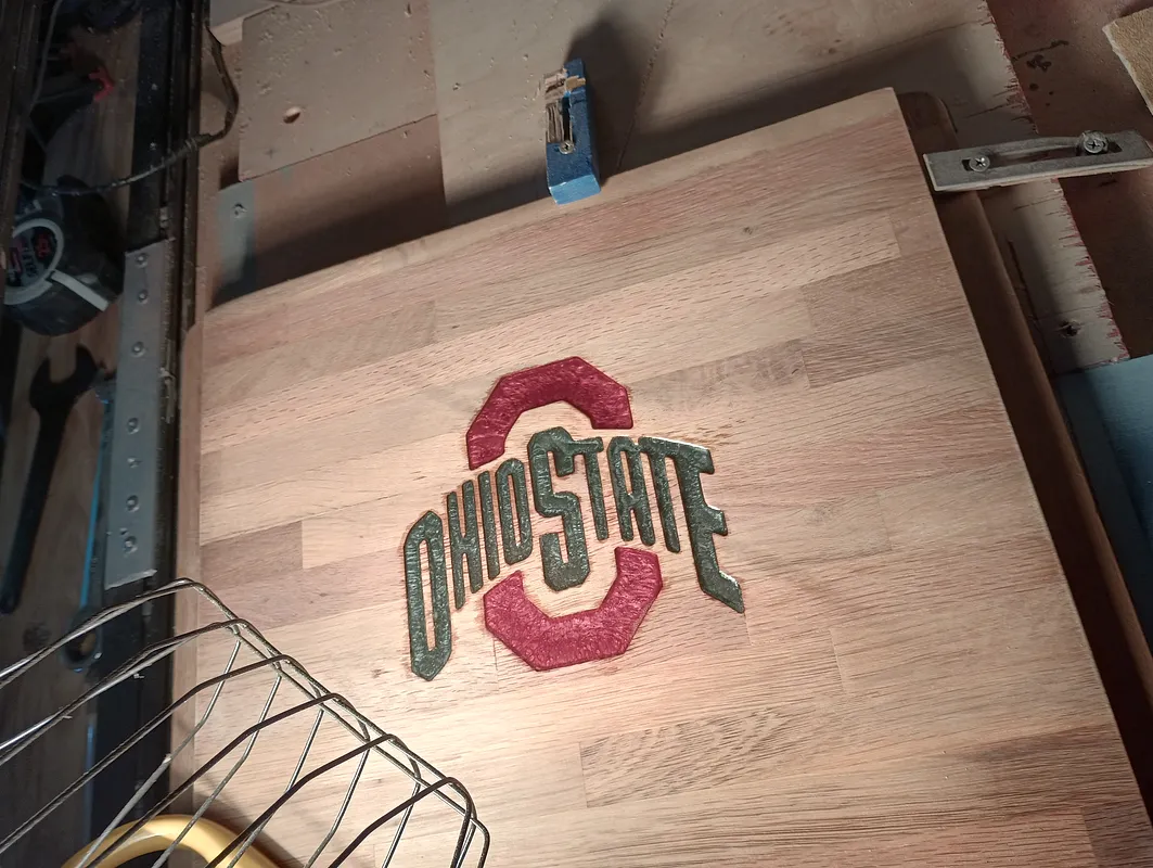 Ohio State cutting board epoxy - image 2