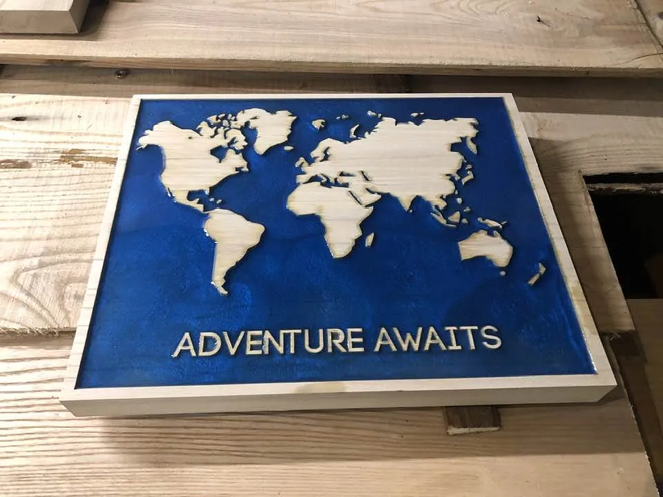 World Map w/ Epoxy - image 1