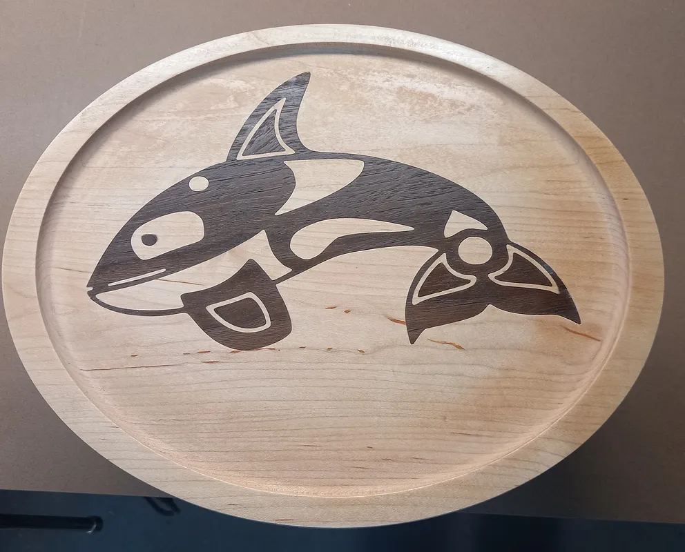 Oval Dish or Plaque with Orca - image 1