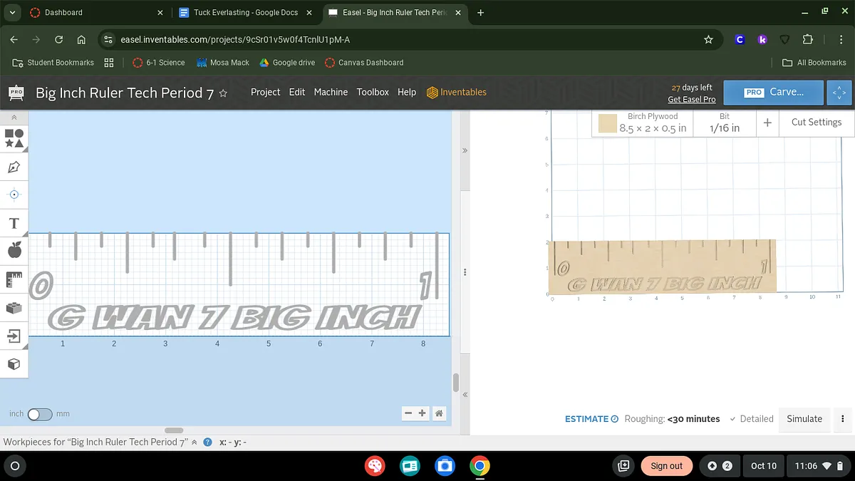 Big Inch Ruler Tech Period 7 - image 1