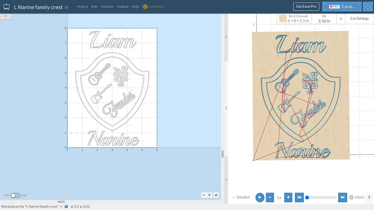 L Narine family crest - image 1