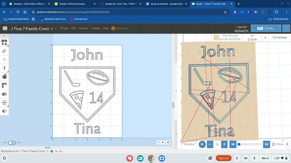 J Tina 7 Family Crest - image 1