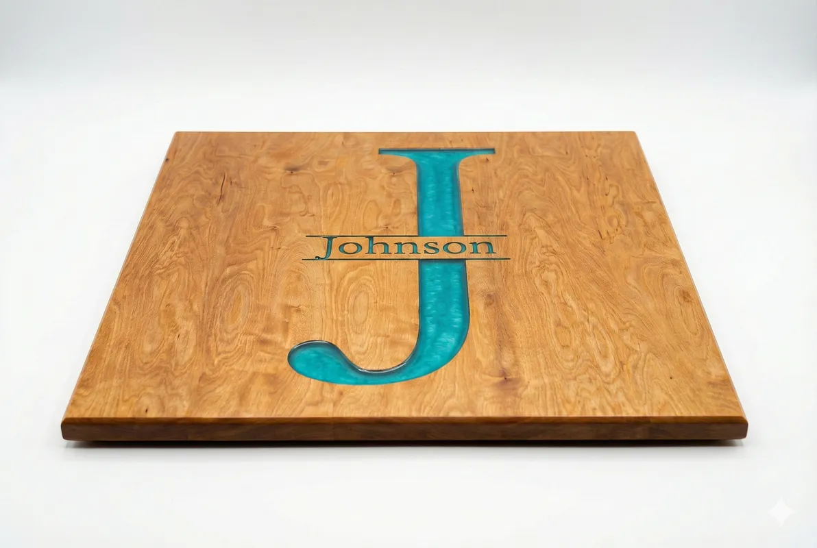 Johnson Monogram Engraved Baskerville Font Plain Style - image 1