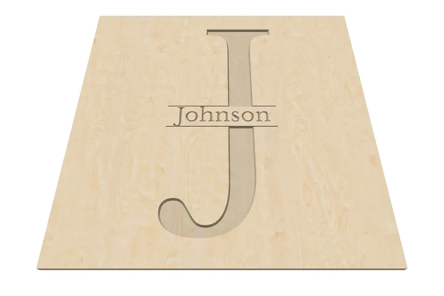 Johnson Monogram Engraved Baskerville Font Plain Style - image 2
