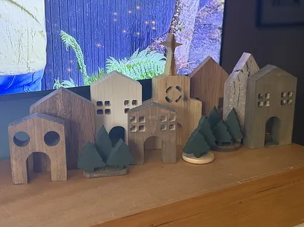 minimalist christmas village