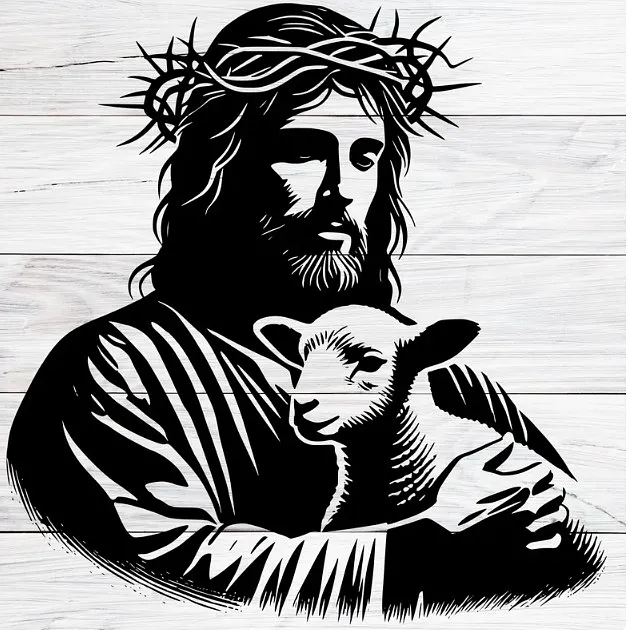 jesus and lamb - image 1