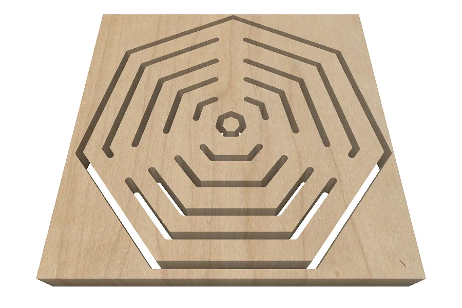 MJ2 Concentric Heptagons trivet - image 1