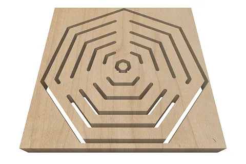 MJ2 Concentric Heptagons trivet