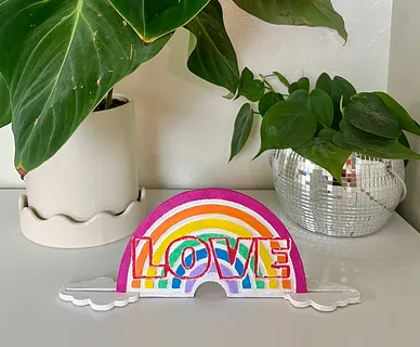 Love Sign with Rainbow