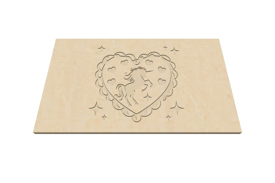 Unicorn Valentine heart with twinkles - image 1