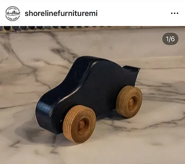 wooden push racecar