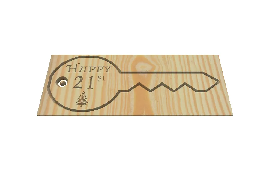 21st key 600 x 180 x10 mm pine 4mm cut - image 1