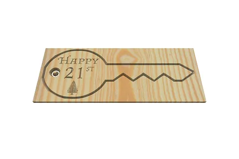 21st key 600 x 180 x10 mm pine 4mm cut