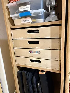 4 drawers, office shelf, (12mm ply)