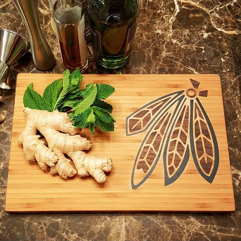 Blackhawks Feather Cutting Board - image 3