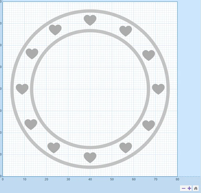 Semi Circle - Rosette With Hearts - image 2