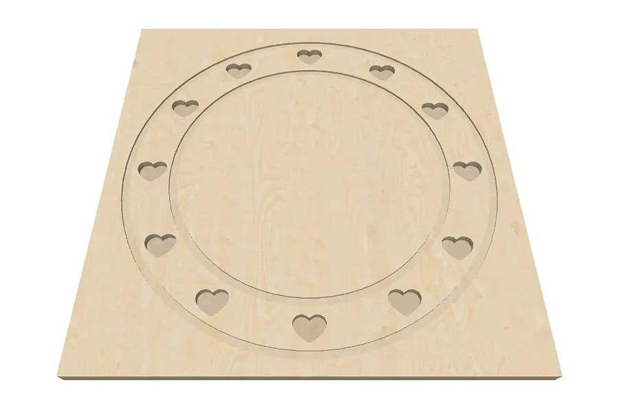 Semi Circle - Rosette W/Hearts V2 - image 1
