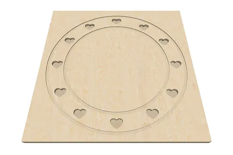 Semi Circle - Rosette W/Hearts V2