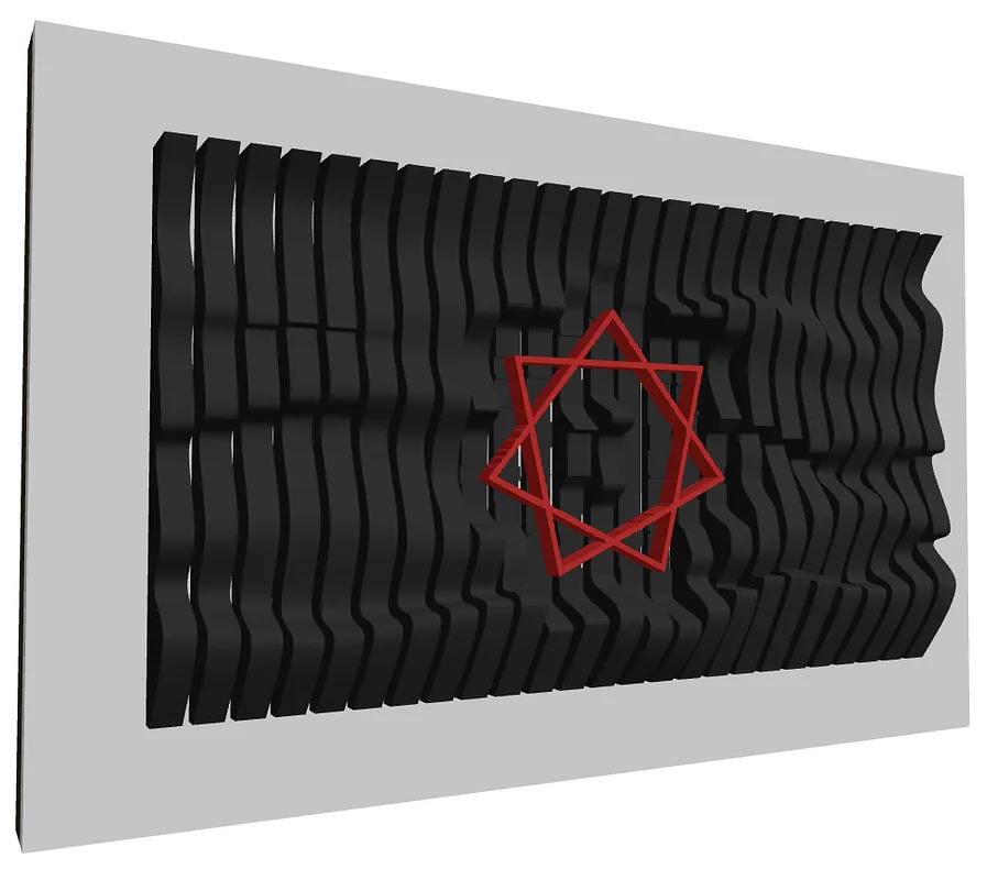 Wavy Wall Art with Heptagram - image 2