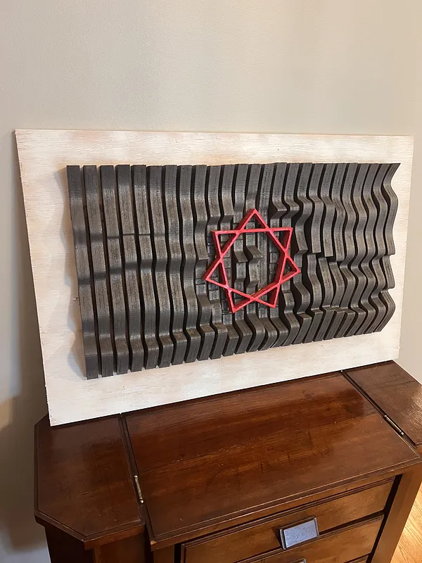 Wavy Wall Art with Heptagram - image 1