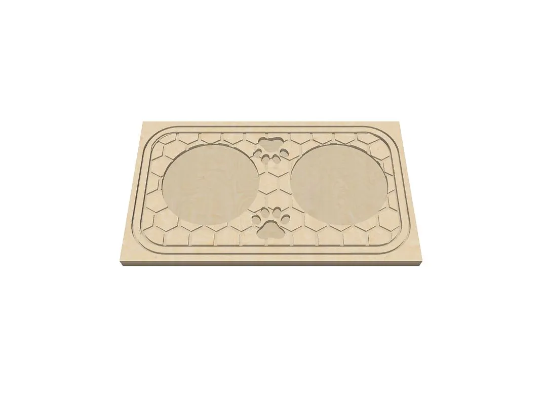 Hexagon Dog/Cat food and water bowl stand - image 1