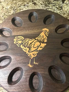 Egg Holder w/ Chicken Inlay
