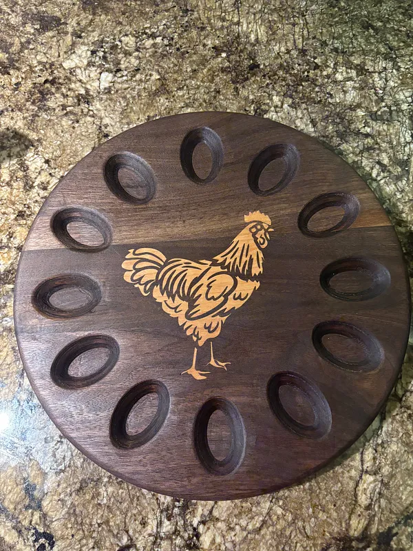 Egg Holder w/ Chicken Inlay - image 2