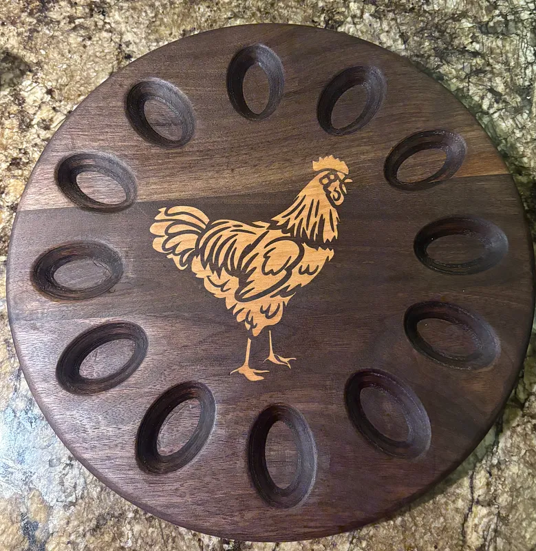 Egg Holder w/ Chicken Inlay - image 2